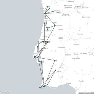 tourhub | Omega Tours | Best of Portugal | Tour Map