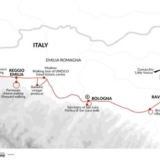 tourhub | Explore! | A Taste of Emilia Romagna | Tour Map