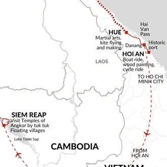 tourhub | Explore! | Family Discover Vietnam and Angkor Wat Extension | Tour Map