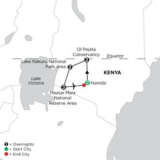 tourhub | Globus | Kenya Private Safari | Tour Map