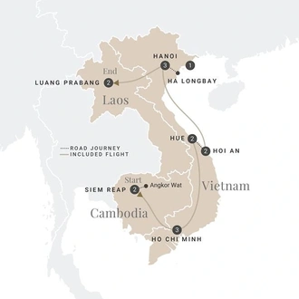 tourhub | Luxury Gold | Inspiring Indochina | Tour Map