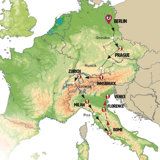 tourhub | Europamundo | From Berlin to Rome | Tour Map