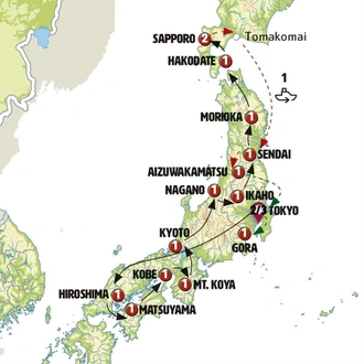 tourhub | Europamundo | Japanese Scenes | Tour Map