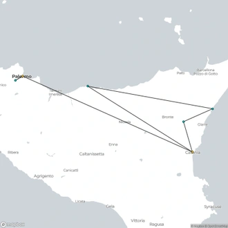 tourhub | Click Tours | City Break Sicily: Palermo - Catania - 5 Days | Tour Map