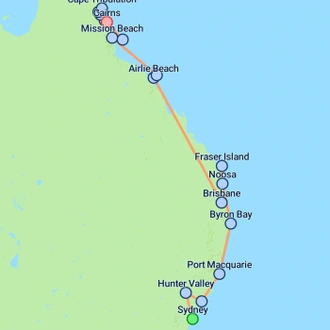 tourhub | On The Go Tours | East Coast Encompassed - 17 days | Tour Map