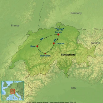 tourhub | Indus Travels | Classic Switzerland | Tour Map