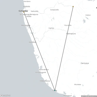 tourhub | Ceylon Travel Dream | Adventure Sri Lanka - 4N/5D  | Tour Map