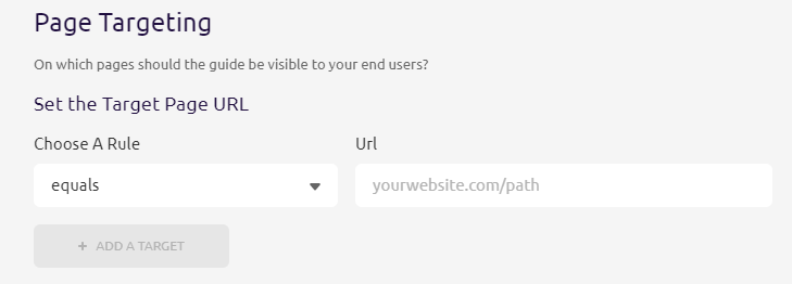 UserGuiding page targeting