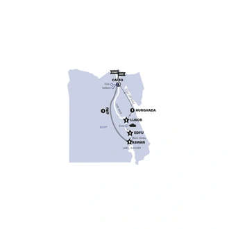 tourhub | Contiki | Egypt & The Nile | Gap | Tour Map