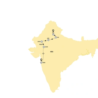 tourhub | Costsaver | Highlights of Northern India with Mumbai | Tour Map