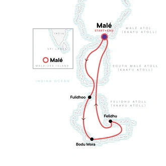 tourhub | G Adventures | Maldives Dhoni Cruise | Tour Map