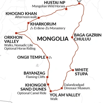 tourhub | Explore! | Mongolia Explorer | Tour Map