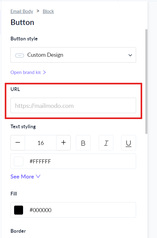 How to customise the unsubscribe link in an email template?