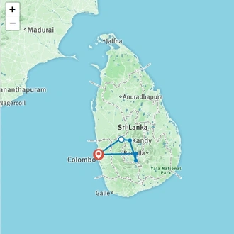tourhub | Stelaran Holidays | Little England’ of NuwaraEliya | Tour Map