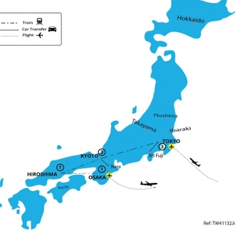 tourhub | Tweet World Travel | Japan Golden Route Tour With Hiroshima | Tour Map