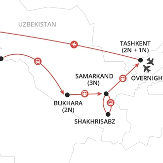 tourhub | Wendy Wu | Ultimate Uzbekistan | Tour Map