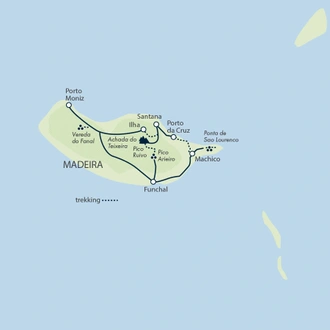 tourhub | Exodus Adventure Travels | Walking the Island of Madeira | Tour Map
