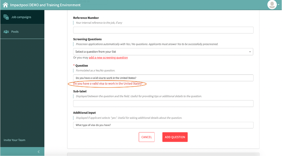 Add job-specific questions | How to add pre-screening questions to your ...