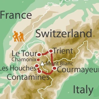 tourhub | UTracks | Mont Blanc Classic | Tour Map