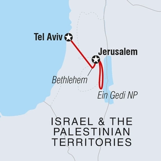 tourhub | Intrepid Travel | Five Days in Israel & the Palestinian Territories | Tour Map
