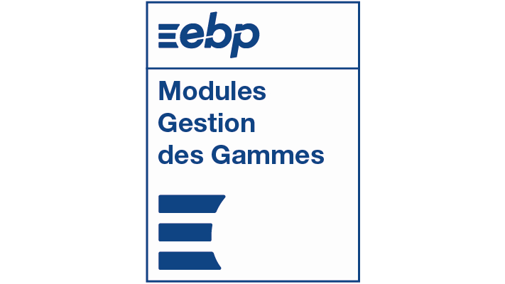 Représentation de la formation : EBP GESTION COMMERCIALE PRO ET ELITE - MODULE GAMMES - 1x3H30