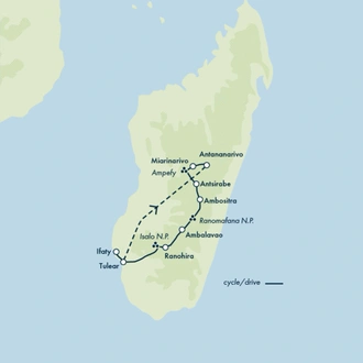 tourhub | Exodus Adventure Travels | Cycle Madagascar | Tour Map