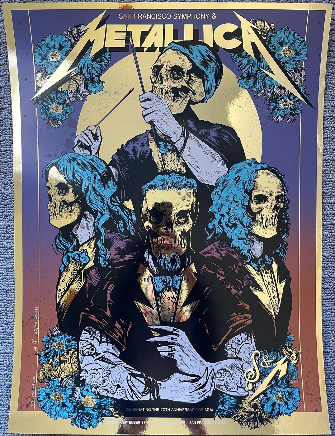 Metallica Wolfskull Jack S M2 San Francisco 19 Night 1 Ap Gold Foil Variant Edition Collectionzz
