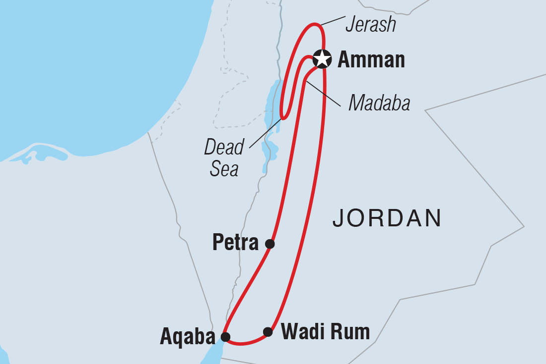 tourhub | Intrepid Travel | Jordan Discovery | Tour Map