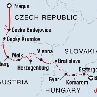 tourhub | Intrepid Travel | Cycle Central Europe & the Danube | Tour Map
