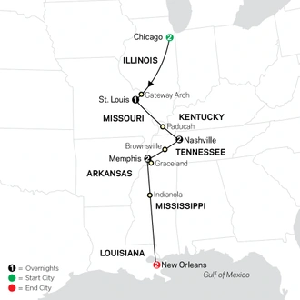 tourhub | Cosmos | Rhythms of the Road | Tour Map