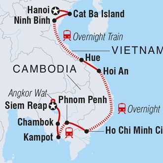 tourhub | Intrepid Travel | Vietnam & Cambodia Explorer | Tour Map
