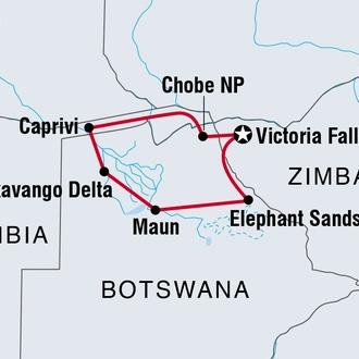 tourhub | Intrepid Travel | Botswana Highlights | Tour Map