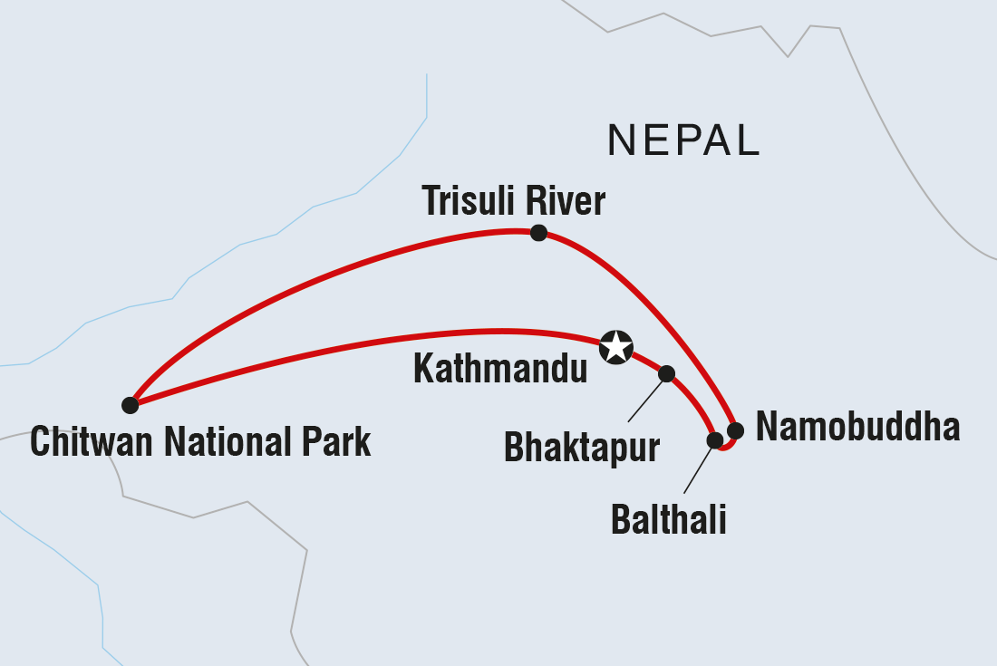 tourhub | Intrepid Travel |  Nepal Adventure | Tour Map