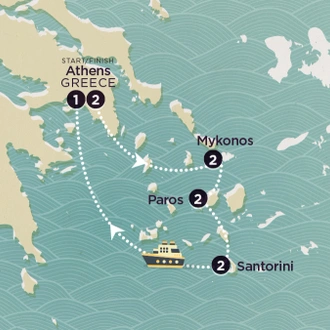 tourhub | Topdeck | Delve Deep: Greek Islands 2025 | Tour Map