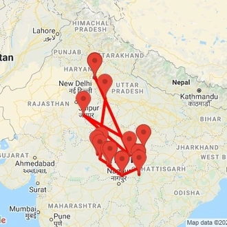 tourhub | Agora Voyages | Incredible Wildlife Safari in Heart of Central India | Tour Map