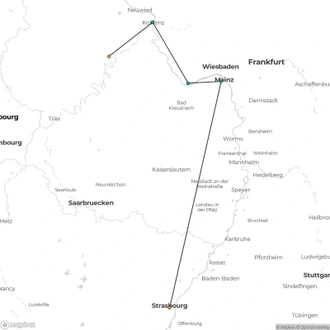 tourhub | CroisiEurope Cruises | The Rhine & Moselle (port-to-port cruise) | Tour Map