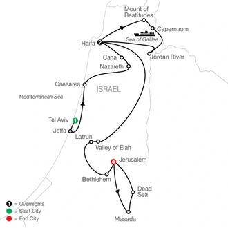 tourhub | Globus | Israel Escape | Tour Map