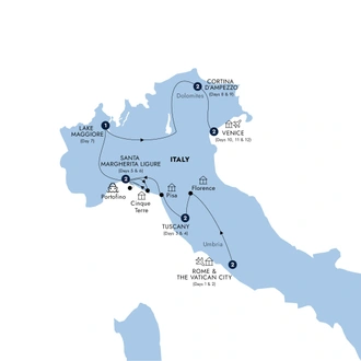 tourhub | Insight Vacations | Italian Elegance - Small Group | Tour Map