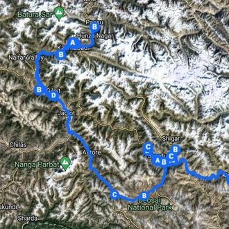 tourhub | Beyond the Valley LLP | Hunza and Skardu Valley Cultural trip | Tour Map