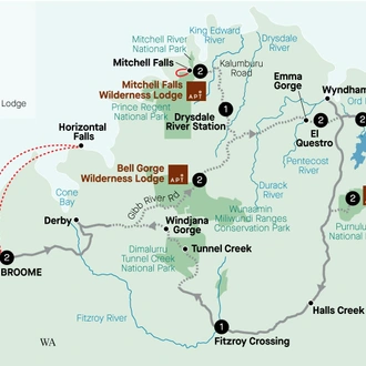 tourhub | APT | Kimberley Complete with Horizontal Falls | Tour Map