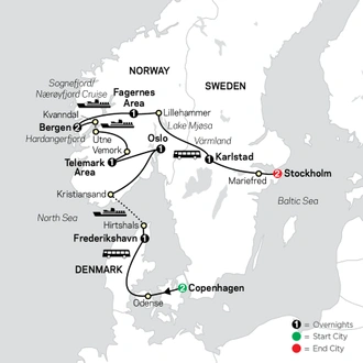 tourhub | Cosmos | Focus on Scandinavia | Tour Map