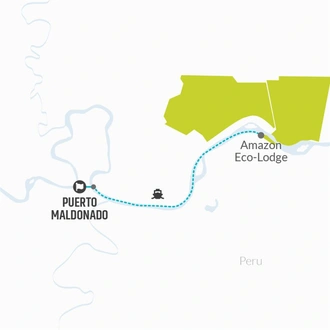 tourhub | Bamba Travel | Puerto Maldonado Amazon Eco-Lodge 5D/4N (from Puerto Maldonado) | Tour Map