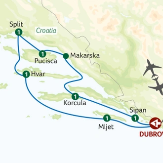 tourhub | Saga Holidays | Dalmatian Island Explorer | Tour Map