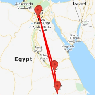 tourhub | Ancient Egypt Tours | Private 7 Days Best of Cairo, Luxor & Aswan Holiday (3 destinations) | Tour Map