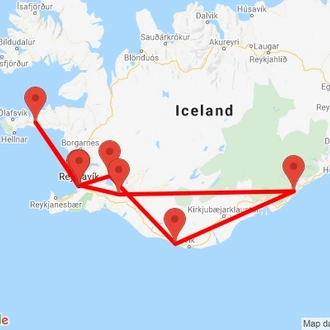 tourhub | Indogusto | Epic Iceland Wonders | Tour Map