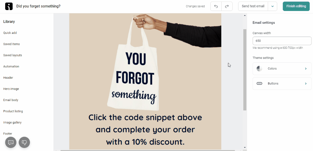How to add a unique discount code in Omnisend email animated
