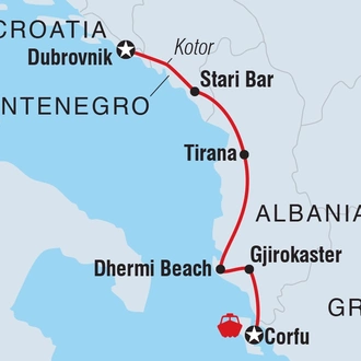 tourhub | Intrepid Travel | Essential Southern Balkans | Tour Map