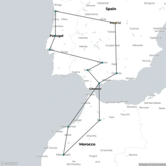 tourhub | Destination Services Spain | Portugal, Andalusia and Morocco (Multi country) | Tour Map