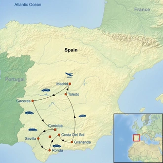 tourhub | Indus Travels | Treasures of Spain | Tour Map