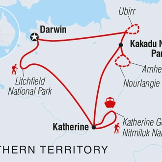 tourhub | Intrepid Travel | Walk Kakadu National Park | Tour Map